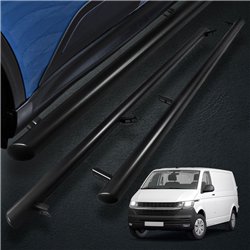 Side bars for Volkswagen VW Transporter 2019-2023 Black Steel
