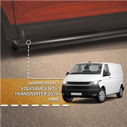 Side bars for Volkswagen VW Transporter 2019-2023 Black Steel