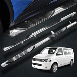 Side bars with steps for Volkswagen VW Multivan 2003-2015 Steel