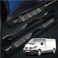 Side bars with steps for Renault Trafic 2001-2014 Black Steel
