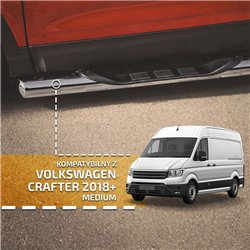 Side bars with steps for Volkswagen VW Crafter 2017- Chrome Steel