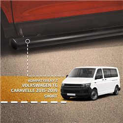 Side bars for Volkswagen VW Caravelle 2015-2019 Black Steel
