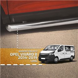 Side bars for Opel Vivaro 2014-2019 BB004 Chrome Steel Polished