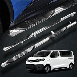 Side bars with steps for Toyota Proace 2016- Chrome Steel
