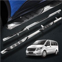 Orurowanie boczne ze stopniami do Mercedes Vito 2014- Chrom Stal