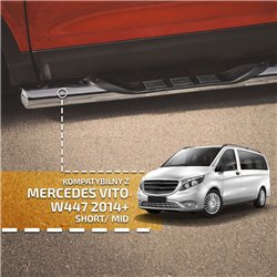 Side bars with steps for Mercedes Vito 2014- Chrome Steel