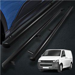 Side bars for Volkswagen VW Transporter 2003-2015 Black Steel