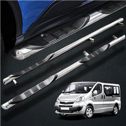 Side bars with steps for Opel Vivaro 2001-2014 Chrome Steel