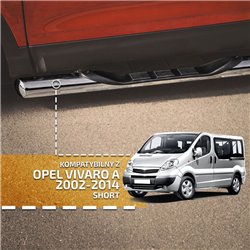 Side bars with steps for Opel Vivaro 2001-2014 Chrome Steel