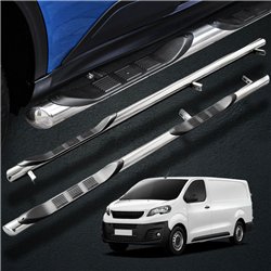 Side bars with steps for Peugeot Expert 2016- | Chrome Steel