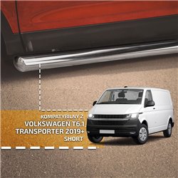 Side bars for Volkswagen VW Transporter 2019-2023 Chrome Steel