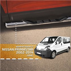 Side bars with steps for Nissan Primastar 2002-2015 Chrome Steel
