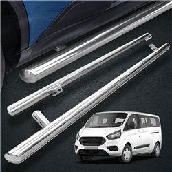Side bars for Ford Tourneo Custom 2012-2023 Chrome Steel Polished