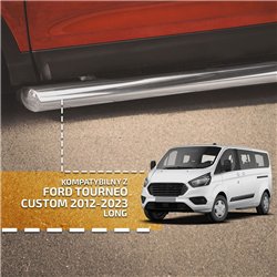 Side bars for Ford Tourneo Custom 2012-2023 Chrome Steel Polished