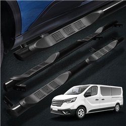 Side bars with steps for Renault Trafic 2014- Black Steel