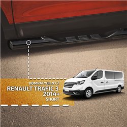 Side bars with steps for Renault Trafic 2014- Black Steel