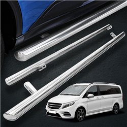 Orurowanie boczne do Mercedes V-Klasa 2014- Chrom Stal Polerowane