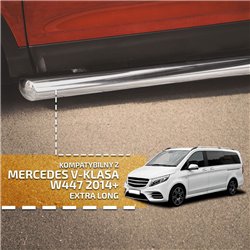 Side bars for Mercedes V-Class  2014- BB012 Chrome Steel Polished