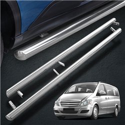 Side bars for Mercedes Vito 2003-2014 BB004 Chrome Steel Polished