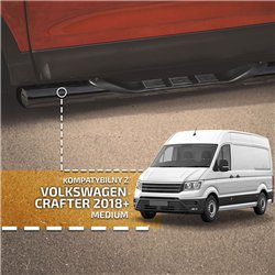 Side bars with steps for Volkswagen VW Crafter 2017- Black Steel
