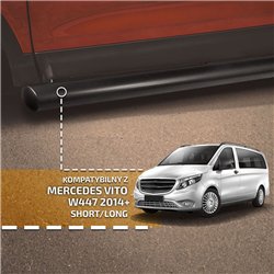 Side bars for Mercedes Vito 2014- BB012 Black Steel Powder-coated