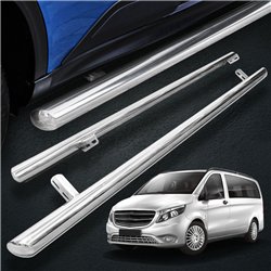 Side bars for Mercedes Vito  2014- BB012 Chrome Steel Polished