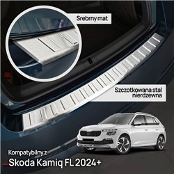 Rear bumper trim for Skoda Kamiq 2024- | Silver Stainless steel