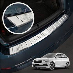 Rear bumper trim for Skoda Kamiq 2024- | Silver Stainless steel