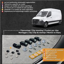 Split bonnet guard for Mercedes Sprinter 2018- Black ABS plastic