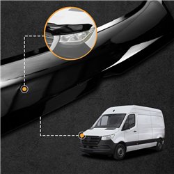 Split bonnet guard for Mercedes Sprinter 2018- Black ABS plastic