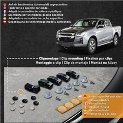 Bonnet guard for Isuzu D-max III 2020- Black ABS plastic Shiny