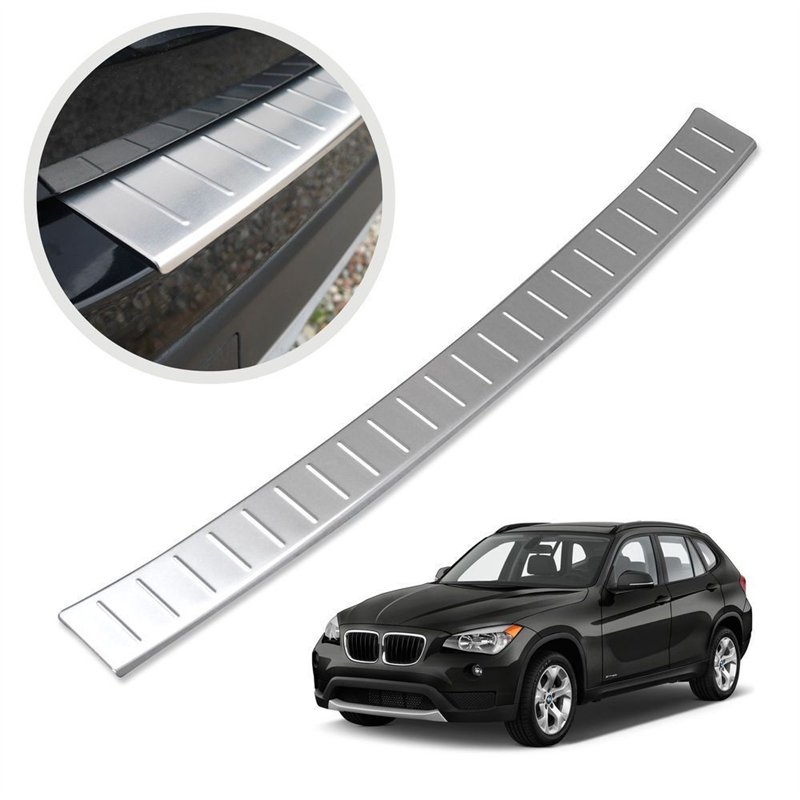 Rear bumper trim for BMW X1 (E84) FL 2012-2015 | Silver Stainless steel