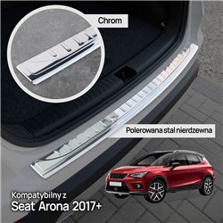 Rear bumper trim for SEAT Arona I (KJ) 2017- | Chrome Stainless steel