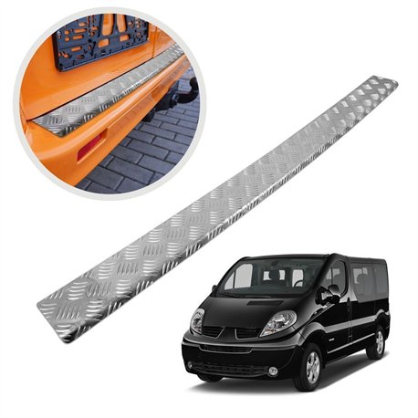 Rear bumper trim for Renault Trafic II (FL/JL) 2001-2014 | Silver Aluminum