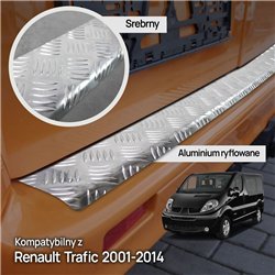 Rear bumper trim for Renault Trafic II (FL/JL) 2001-2014 | Silver Aluminum