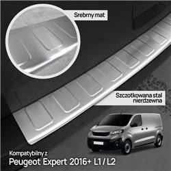Rear bumper trim for Peugeot Expert III (V) 2016- | Silver Stainless steel