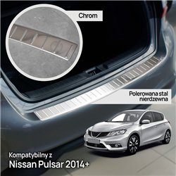 Rear bumper trim for Nissan Pulsar Hatchback IX (C13) 5D 2014-2018 | Chrome