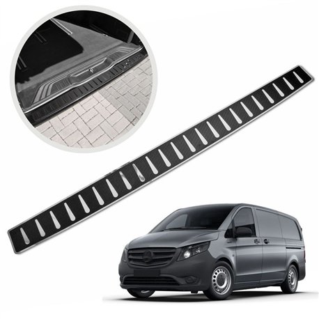 Rear bumper trim for Mercedes Vito (W447) 2014- | Black Stainless steel