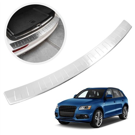 Rear bumper trim for Audi Q5 I (8R) 2008-2016 | Silver Stainless steel