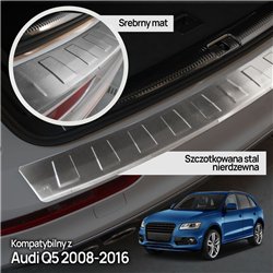 Rear bumper trim for Audi Q5 I (8R) 2008-2016 | Silver Stainless steel