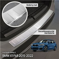 Rear bumper trim for BMW X1 (F48) 2015-2022 | Silver Stainless steel