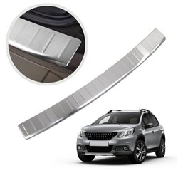 Rear bumper trim for Peugeot 2008 I (A94 | C) FL 2016-2019 Silver Stainless