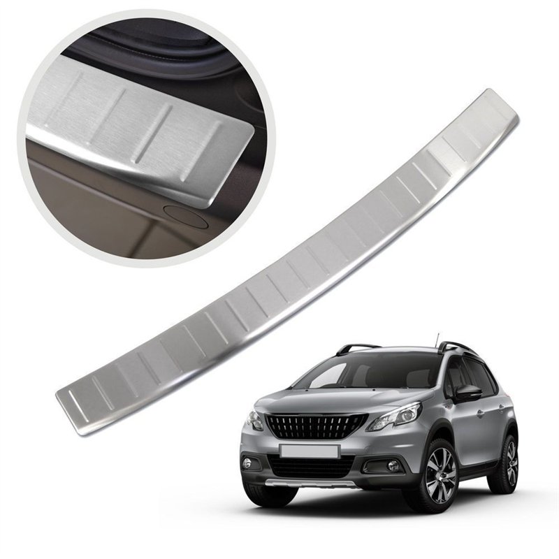 Rear bumper trim for Peugeot 2008 I (A94 | C) FL 2016-2019 Silver Stainless