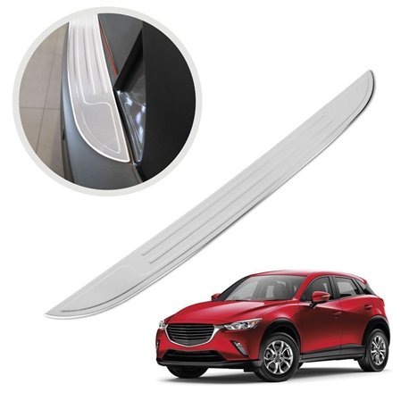 Rear bumper trim for Mazda CX-3 I (DK/DJ1) 2015-2022 | Silver Stainless ste