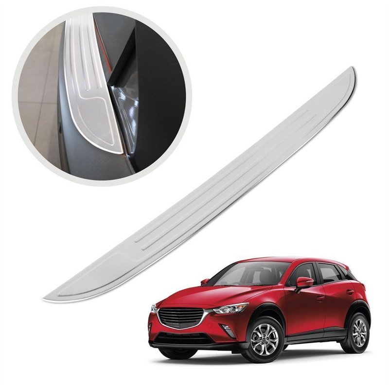 Rear bumper trim for Mazda CX-3 I (DK/DJ1) 2015-2022 | Silver Stainless ste