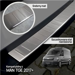 Rear bumper trim for MAN TGE I (2N | SY) 2017- Silver Stainless steel