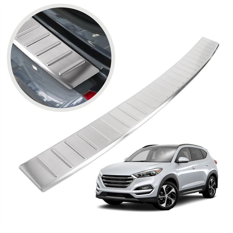 Rear bumper trim for Hyundai Tucson III (TL) FL 2018-2020 | Silver Stainles