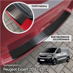 Rear bumper trim for Peugeot Expert III (V) 2016- | Black Stainless steel