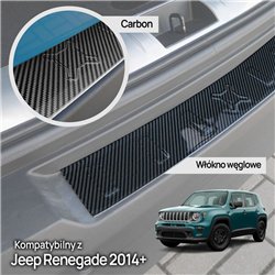 Rear bumper trim for Jeep Renegade I (BU) 2014- | Black Carbon fiber Shiny