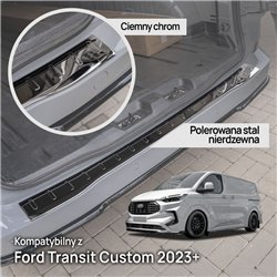 Rear bumper trim for Volkswagen VW Transporter (T7) 2025- | Black chrome St